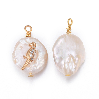 Natural Cultured Freshwater Pearl Pendants PEAR-E013-38-1