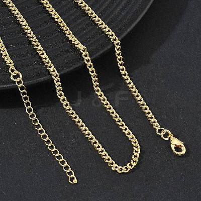 2.5MM Brass Curb Chain Necklaces for Women KK-CBA2293-12G-1