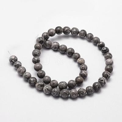Natural Map Stone/Picasso Stone/Picasso Jasper Bead Strands G-D840-60-8mm-1
