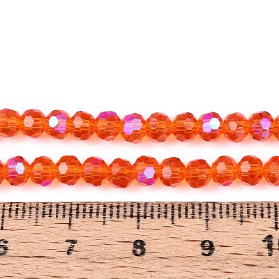Electroplate Transparent Glass Beads Strands EGLA-A035-T4mm-L05-A-1