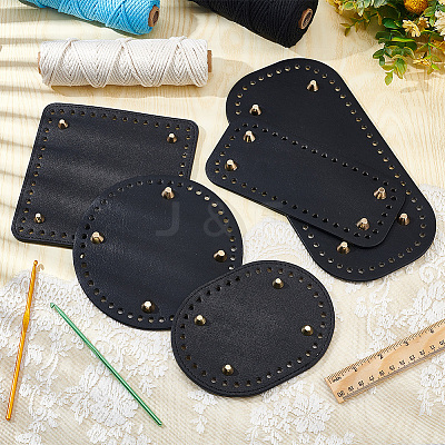 5Pcs 5 Style PU Leather Knitting Crochet Bags Nail Bottom Shaper Pad DIY-PH0009-83-1