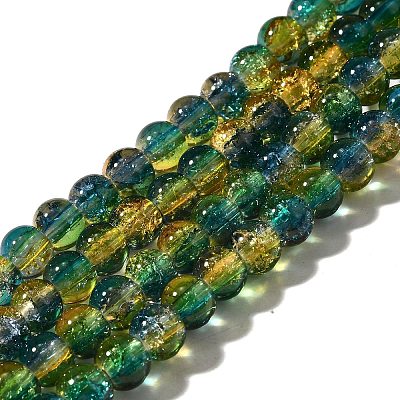 Crackle Glass Beads Strands CCG-C002-6mm-06-1