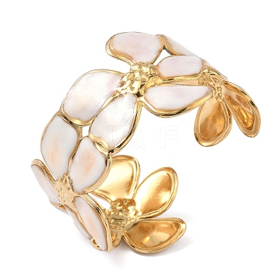 304 Stainless Steel Cuff Bangles for Women BJEW-F525-04D-G-1
