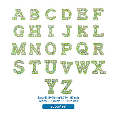 Alphabet Resin Rhinestone Patches DIY-TAC0005-45G-1
