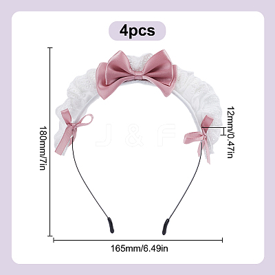 Cloth Bowknot Hair Bands for Women Girl OHAR-WH0029-12C-1