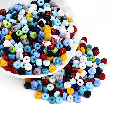 Opaque Colours Glass Seed Beads SEED-N007-P4x6mm-B02-1
