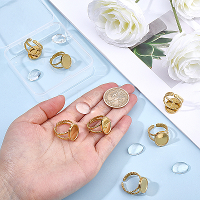 DIY Oval Finger Rings Making Kit DIY-BBC0003-15G-1