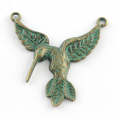 Hummingbird Zinc Alloy Pendants PALLOY-R065-115-FF-1