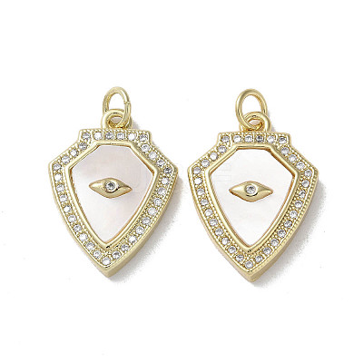 Brass Micro Pave Cubic Zirconia Pendants KK-G485-23B-G-1