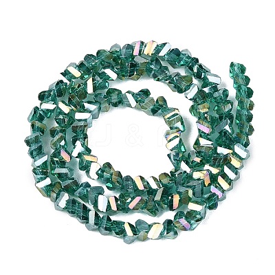 Electroplate Transparent Glass Beads Strands EGLA-Q139-01A-A20-1
