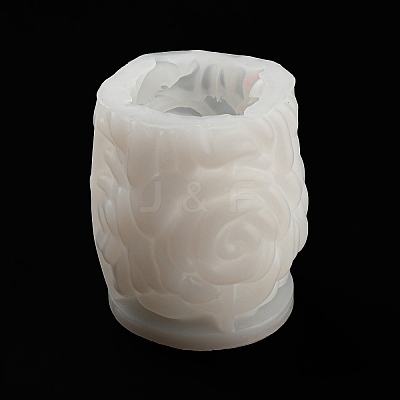 Valentine's Day 3D Rose Pillar DIY Candle Silicone Molds DIY-K064-03A-1