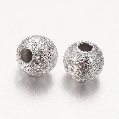 Brass Textured Beads KK-EC247-S-NF-1