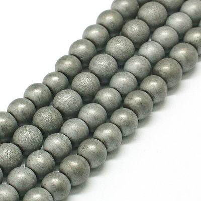 Non-magnetic Synthetic Hematite Beads Strands G-K015-6mm-02F-1