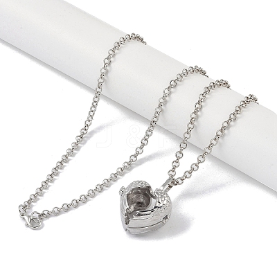 Brass Rhinestone Pendant Necklaces NJEW-G089-16D-P-1