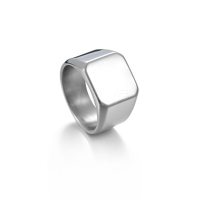 Square 304 Stainless Steel Finger Rings WGB1DFB-19-1