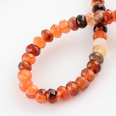 Dyed Natural Carnelian Stone Bead Strands X-G-R186-08-1