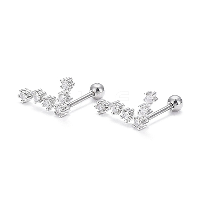 Brass Micro Pave Clear Cubic Zirconia Cartilage Earrings EJEW-F258-01C-P-1