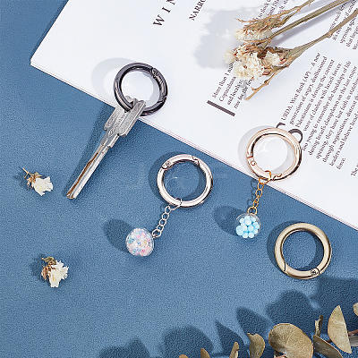 8Pcs 4 Color Alloy Spring Ring Clasps FIND-PH0002-45-1