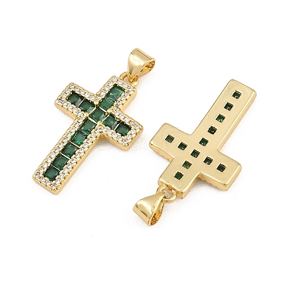 Brass Micro Pave Cubic Zirconia Pendants CU-CBADC6C-11G-06-1