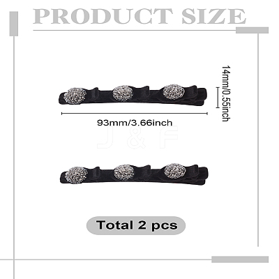 2Pcs PP and Velvet and Resin Alligator Hair Clips for Women Girls PHAR-LP0003-006B-1