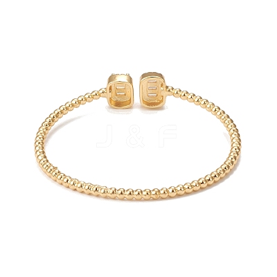 Rack Plating Brass Micro Pave Cubic Zirconia Bangle BJEW-E071-30G-1
