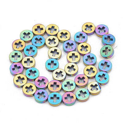 Electroplate Non-magnetic Synthetic Hematite Beads Strands G-T061-107D-1