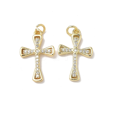 Brass Micro Pave Cubic Zirconia Pendants X1-KK-Q068-49D-G-1