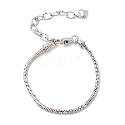 Brass Snake Chain Bracelets for Women BJEW-H639-08P-1