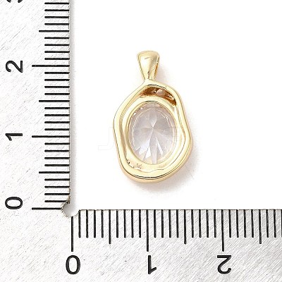 Golden Brass Micro Pave Cubic Zirconia Pendants KK-U031-02G-01-1