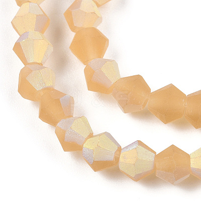 Imitate Austrian Crystal Bicone Frosted Glass Beads Strands EGLA-A039-T4mm-MB18-1