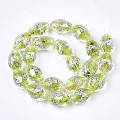 Handmade Silver Foil Glass Lampwork Beads X-LAMP-Q030-02M-1