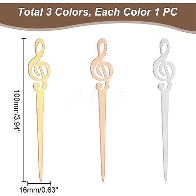 3Pcs 3 Colors Stainless Steel Sealing Wax Mixing Stirrers STAS-UN0040-10-1