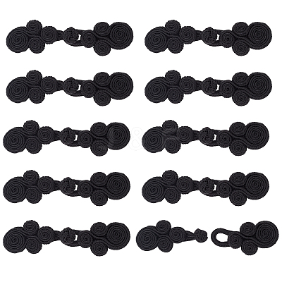 20 Pairs Handmade Chinese Frogs Knots Buttons BUTT-BC0001-06B-1