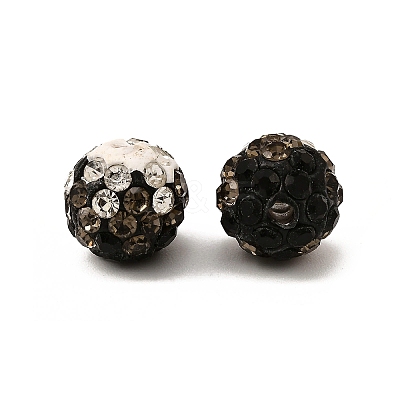 Two-Tone Color Handmade Polymer Clay Disco Ball Beads X-RB-R041-07-1