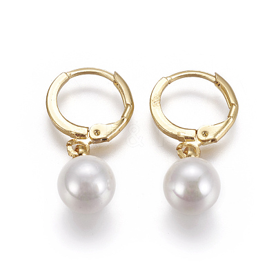 Brass Leverback Earrings EJEW-E196-03-1