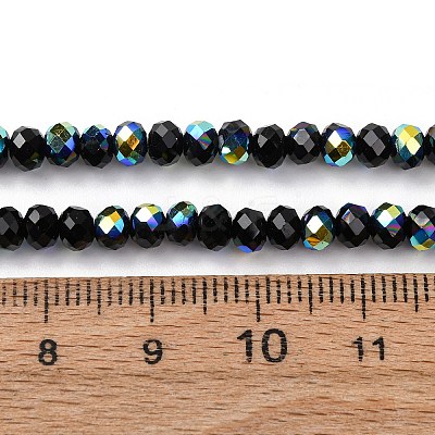 Electroplate Transparent Glass Beads Strands EGLA-A046-01A-05-1