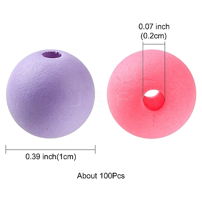 Round Spray Painted Fluorescent Acrylic Beads MACR-YW0002-71-1