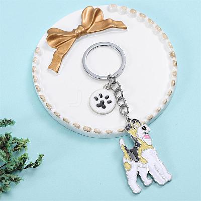 WEWAYSMILE Dog Keychain Car Keychain Pet Pendant Key-Ring Lovely Dog Key-ring Portable Metal Keychain Gift for Pet Lover Birthday Puppy Theme Party Supplies (Terrier) JX803A-1