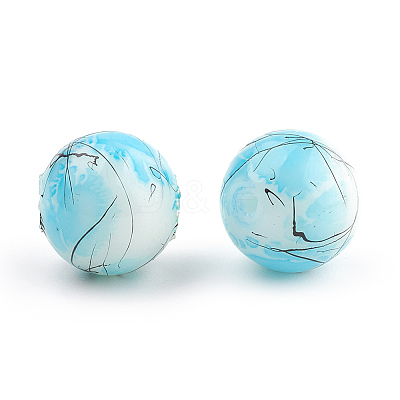 Drawbench & Baking Paint Glass Beads Strands GLAA-S176-16mm-02-1