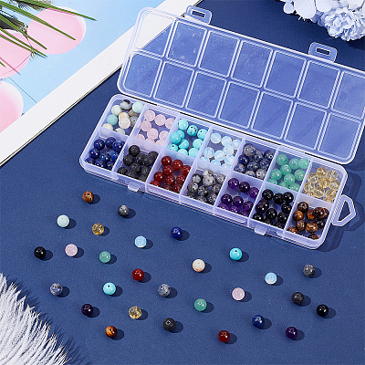 168Pcs 14 Styles Natural & Synthetic Mixed Gemstone Beads Sets G-AR0006-28-1