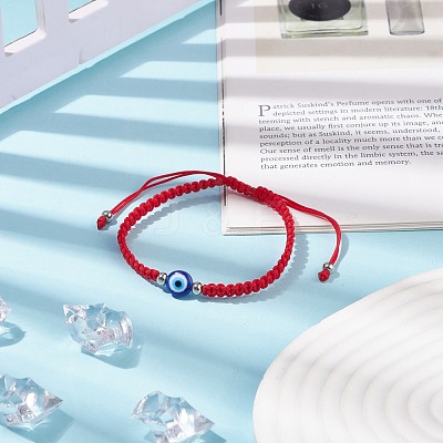 Resin Evil Eye Braided Bead Bracelet BJEW-JB08424-02-1