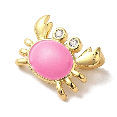 Rack Plating Brass Micro Pave Cubic Zirconia Pendants KK-U027-12-03G-1