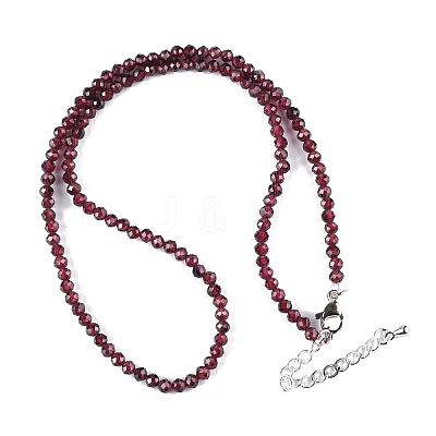 Natural Garnet Beaded Necklaces NJEW-K114-B-A04-1