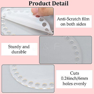 6Pcs Flat Round Acrylic Sheet MACR-CP0001-01B-1