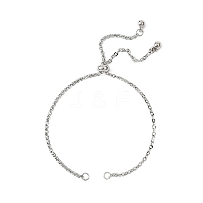304 Stainless Steel Cable Chain Rolo Chain Bracelet Making AJEW-JB01459-02-1