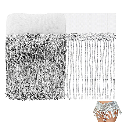 Polyester Fringe Lace Trim DIY-WH0671-008C-1