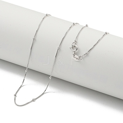 925 Sterling Silver Box Chain Necklaces NJEW-C052-17P-1