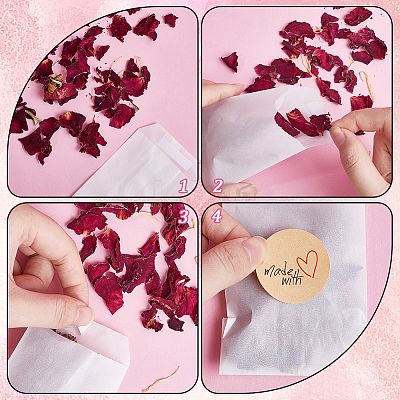 120Pcs Flat Translucent Glassine Waxed Paper Treat Bags Cookie Bags STIC-CP0001-11F-1
