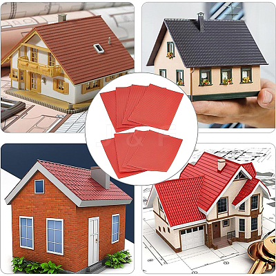8 Sheets 2 Style Plastic Roof Tiles DIY-BC0005-24B-1
