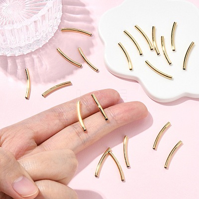 SHEGRACE Brass Curved Tube Beads XGRPCU093-259G-1